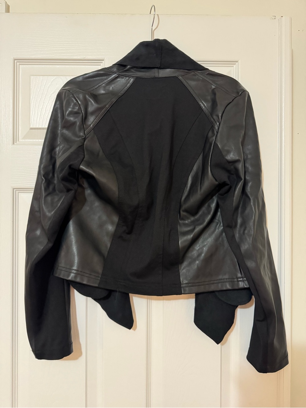 Kut from the Kloth Black Draped Open-Front Mixed-Media Jacket - Picture 3 of 4